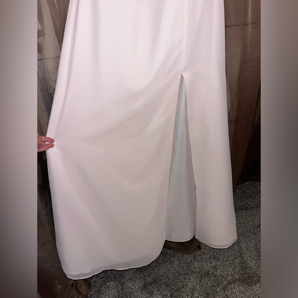 Azazie Natalia Blushing Pink A-Line Chiffon Dress - Picture 9 of 15